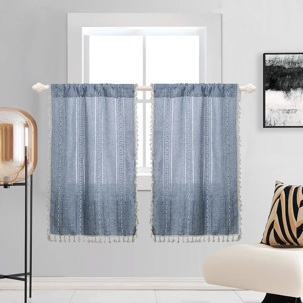 Short Curtain American Country Half Curtain Pull Curtain Bay Window Kitchen Blackout Small Curtain Coffee Curtain