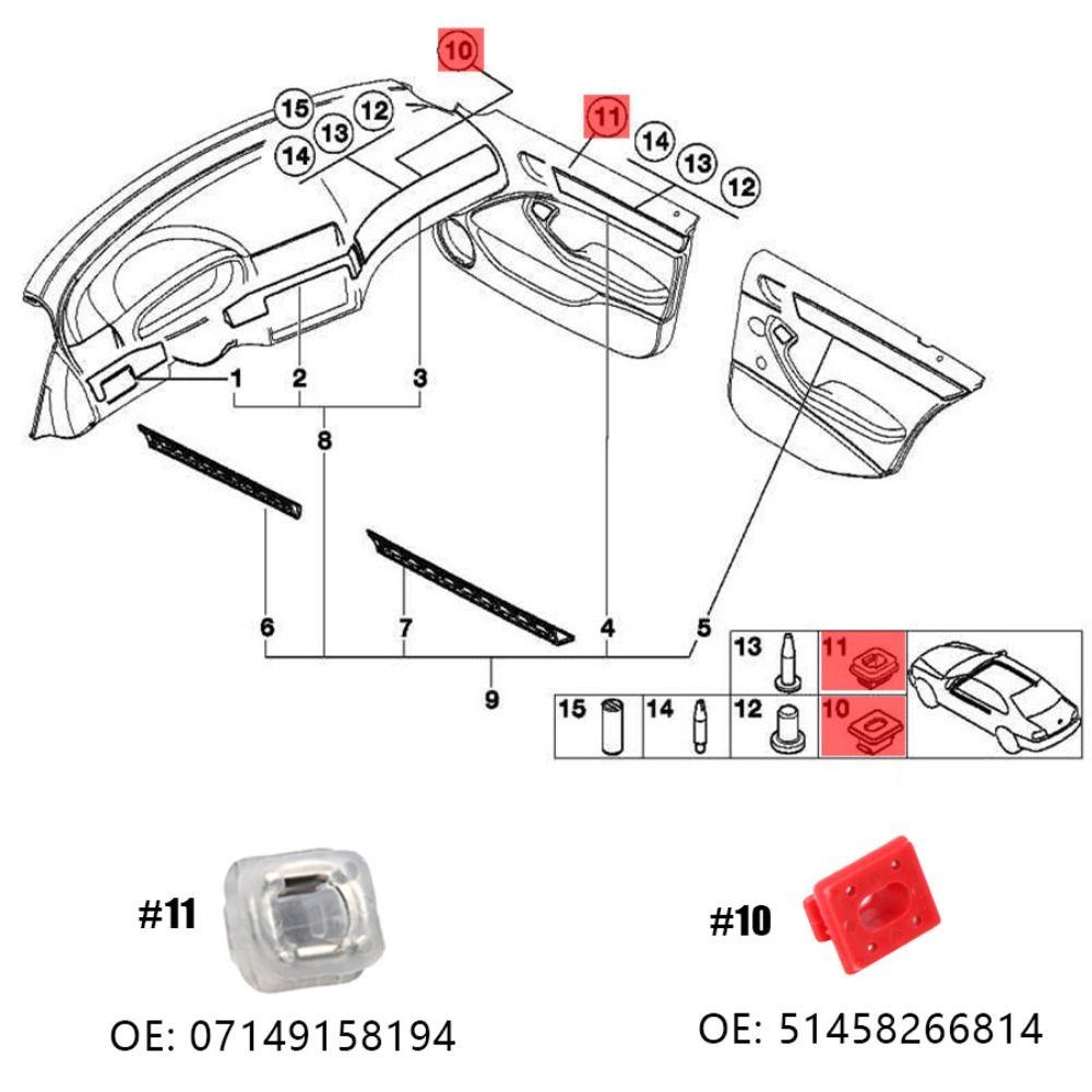 40Pcs Replacement Interior Fixed Buckle for BMW 3 Series E46 E90 E91 E92 E93 X5 E53 Car Accessories