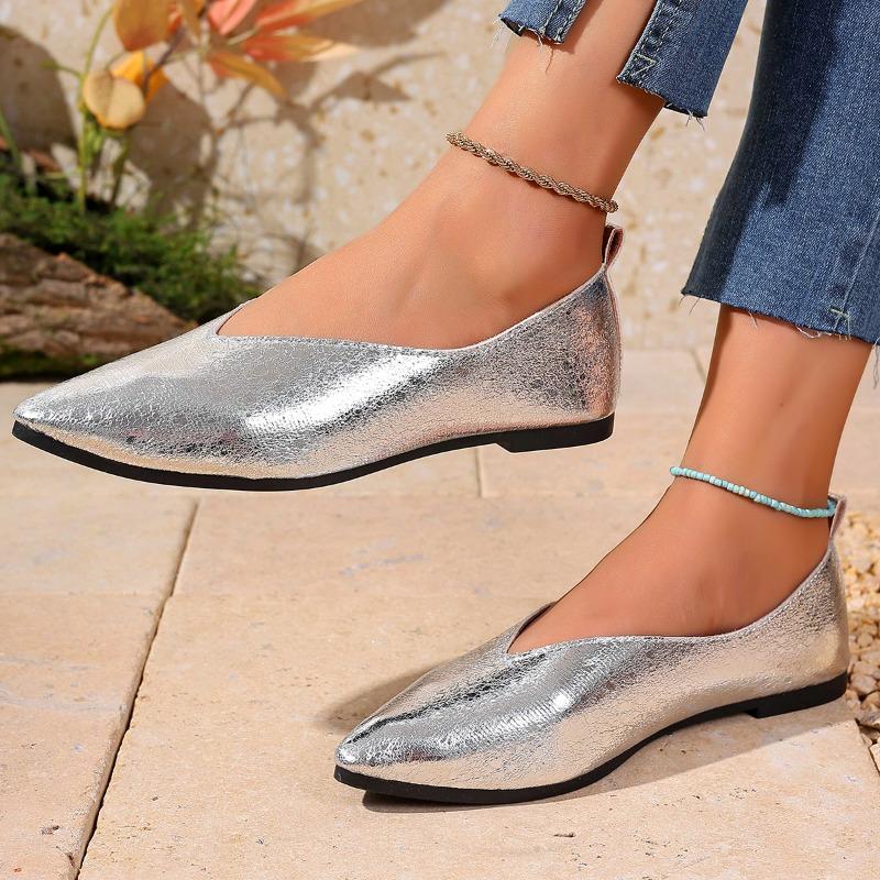 Plus Size Flat Shoes Autumn New Pointed Toe Shallow Mouth Cover Foot Soft Sole Soft Side Anti-slip Wear-resistant Low Top Shoes