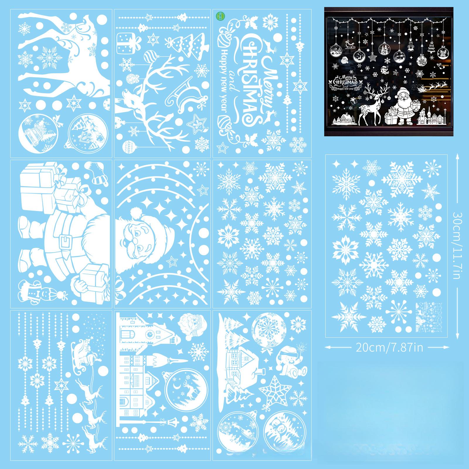 

Новые рождественские украшения Рождественские наклейки на окна наклейки на окна в виде белых снежинок A