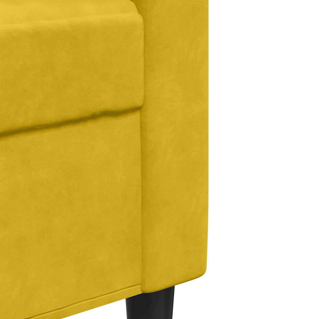 Vidaxl 2-Seater Sofa, Yellow, 140 Cm, Upholstered In Velvet