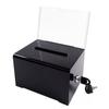 With Lock Acrylic Donation Box Sign Holder Transparent Portable Ballot Box Clear Voting Charity Suggestion Box Voting Case