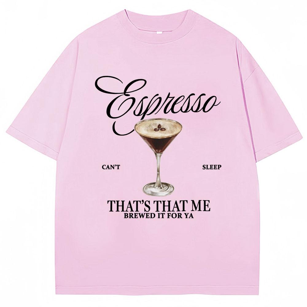 Sabrina Carpenter Espresso Martini Print T Shirt Fashion Aesthetic Unisex Women Tshirts Loose Casual Soft Cotton Tops Streetwear