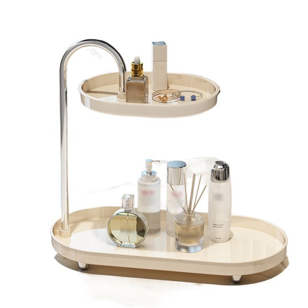 Stainless Steel Rod Desktop Storage Tray Space Saving Makeup Storage Display Stand  Skincare