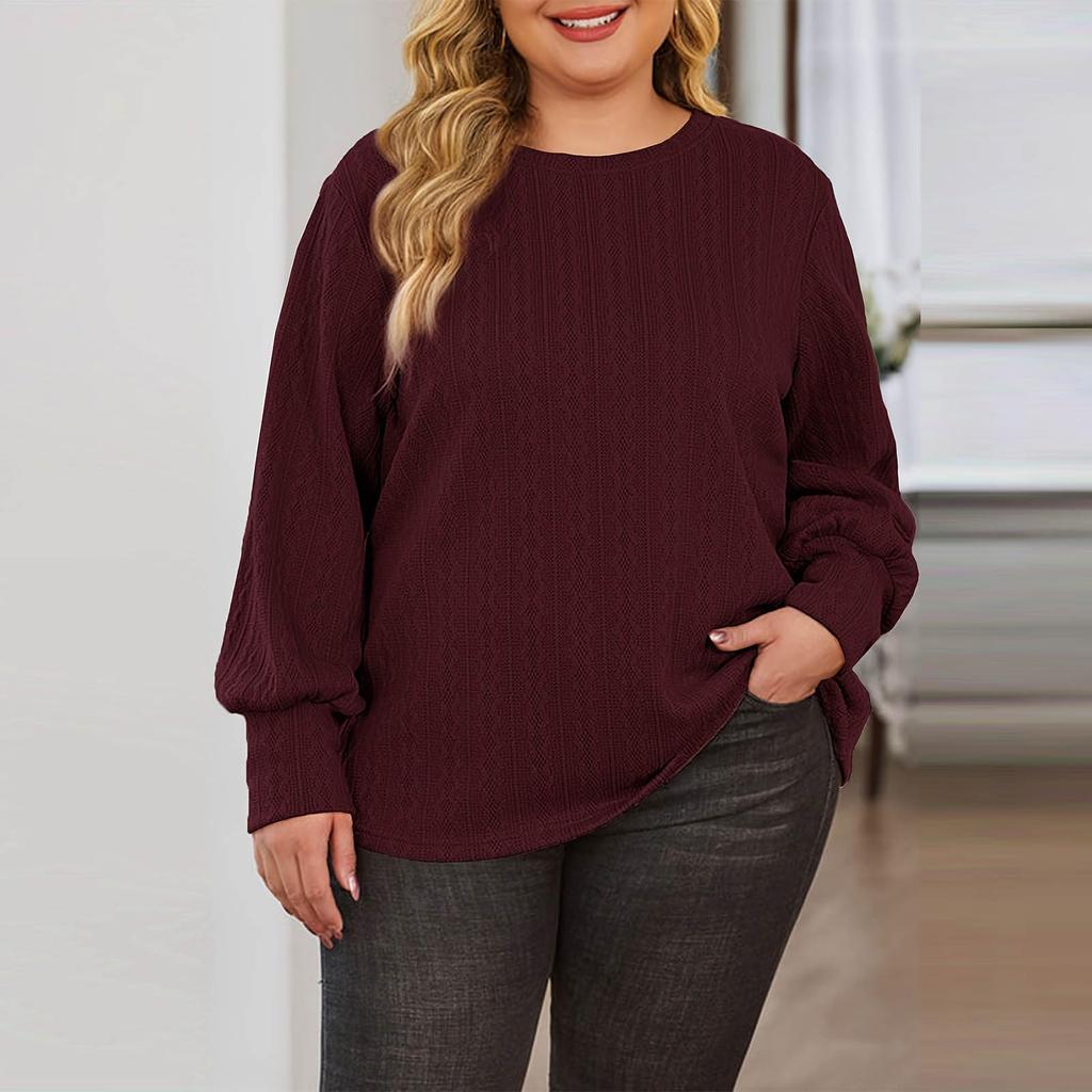 Women's Fashion Casual Solid Color Oversized  Long Sleeve Loose Fit Top