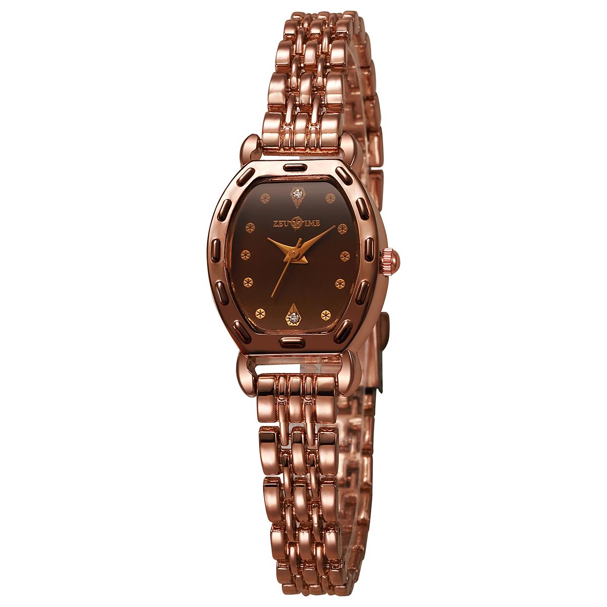 

Fashion personality ladies quartz watch alloy material rhinestone scale, suitable for daily wear, anniversary, Christmas gift коричневый
