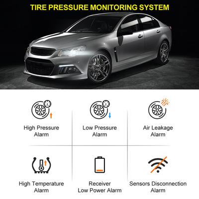 Tire Pressure Monitoring System, Wireless Solar Tire Pressure Monitor System with LCD Display,