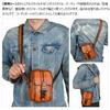 Whatna Antique-Style Tanned Natural Cowhide Leather Mini Shoulder Bag for Men, Crossbody Chest Bag, Perfect for Commuting, School, or Cycling, Small