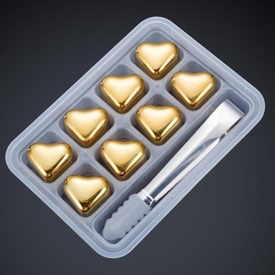 Stainless Steel Ice Cubes Set Cooling Blocks Fast with Non-Slip Pliers Reusable Chilling Whiskey Stones