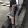 Cappello Piatto Gotico Ispirato ad Harajuku con Orecchie da Gatto e Zip Cappello da Sole Moda Lolita Berretto Cappello Donna Ragazze