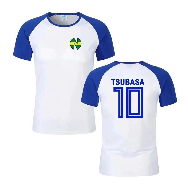 

Tsubasa Hutton Atom Japan Cartoon Animation Anime Football Soccer T-Shirt Jersey Print Sport Vintage Short Sleeve Uniform Cosplay Unisex Men Women 5XL