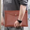 VANRA 1 Piece PU Leather File Folders A4 Document Holder File Envelope Waterproof Portfolio Filing File Organizer for Letter Size with Snap Button