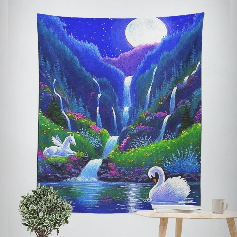 Beautiful Swan Decorative Tapestry Home Wall Decor Office Living Room Tapestry