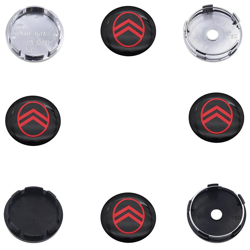 

100pcs 3D 60mm 56mm Citroen Car wheel cap emblem Wheel Center Hub Cap auto Rim refit dust-proof badge covers styling accessories 56mm black cap&Citroen 100pcs