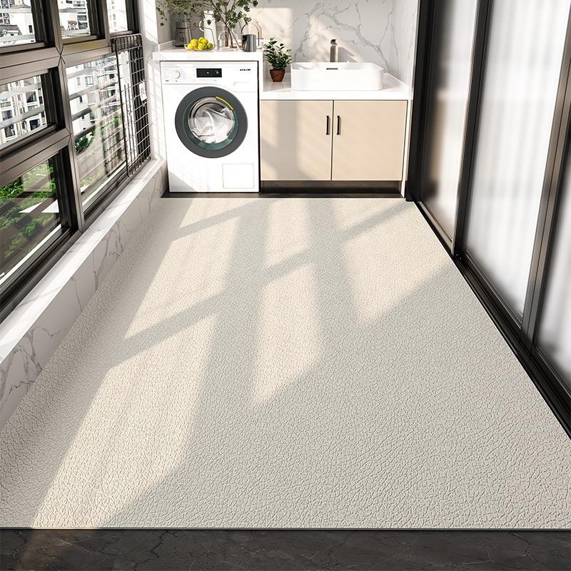 Carpet for Balcony Waterproof Floor Mat Large Gray Carpets Pvc Leather Non-slip Foot Mats Home Decoration Rugs Kitchen