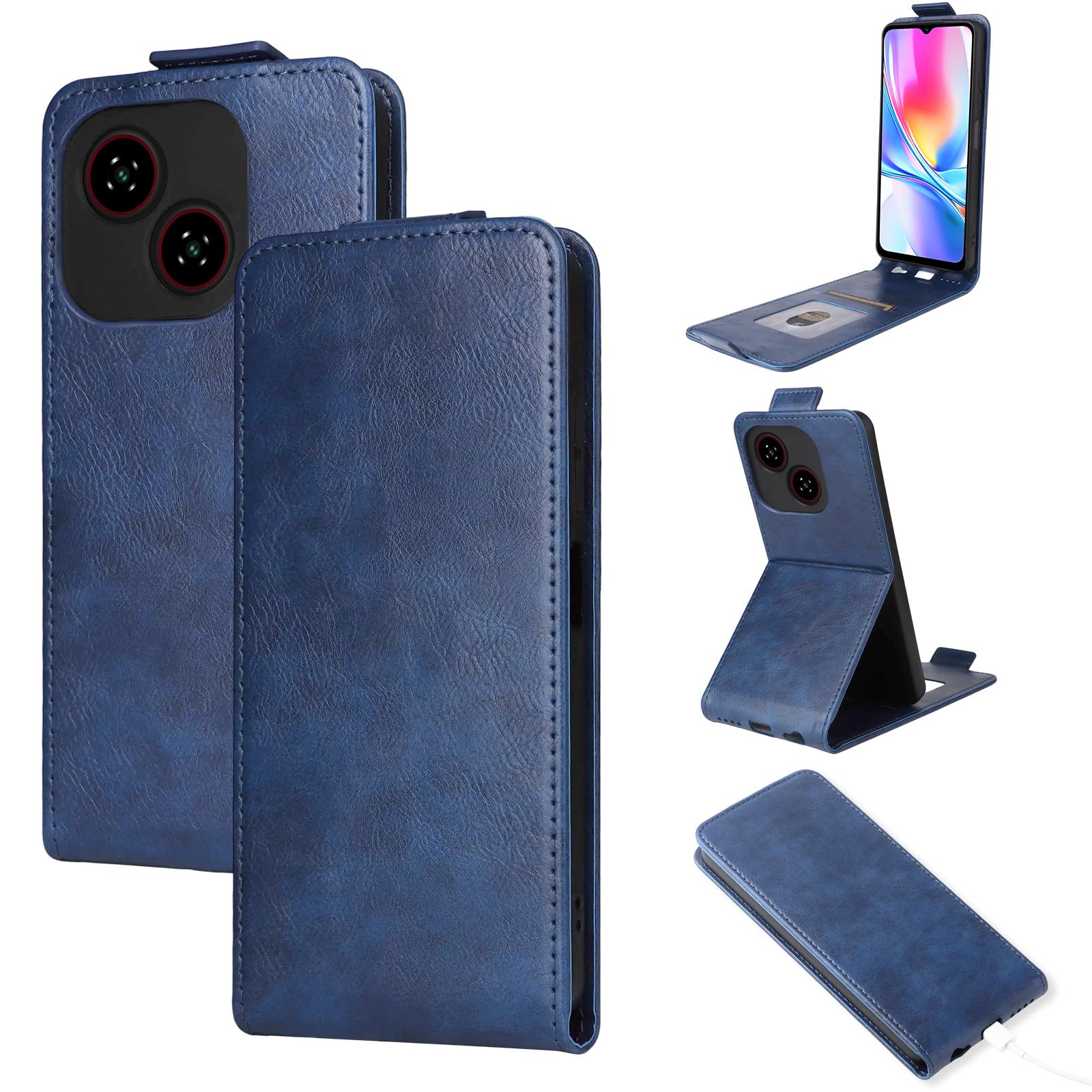 

For ZTE Blade A35e (EU) Z2466 Stand Case Magnetic Clasp Vertical Flip Leather Phone Cover with Card Holder B