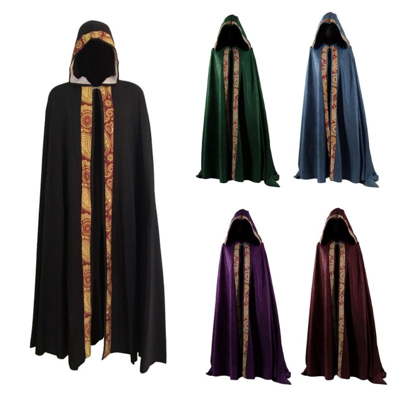 Halloween Death Cloak Loose Comfortable Hooded Death Robe Cloak Meidieval Cape Costume for Adult Cosplay Party Halloween