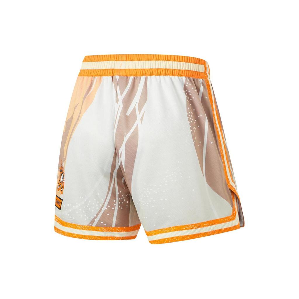 Li-Ning CBA Series Full Print Light Circle Pattern Elastic Waist Straight Basketball Pants Men Pants Rock-White Gray AAPU197-3