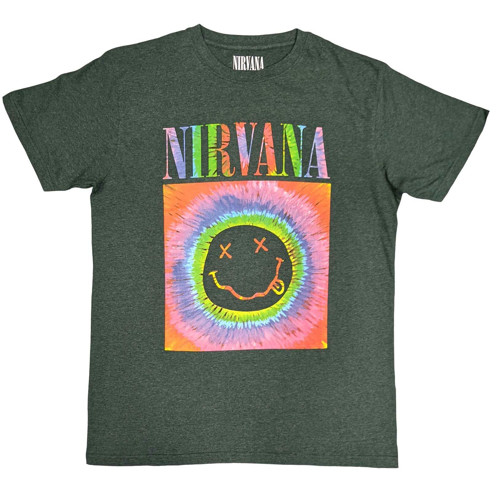 Men s Nirvana Smiley Glow Box T-shirt X-Large Green M
