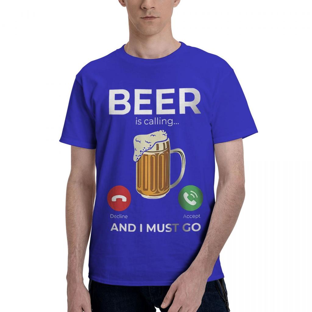 Beer Is Calling I Must Go Printed 100 Cotton Casual Breathable Confortable Top Designer Clothes Men Funny Gifts