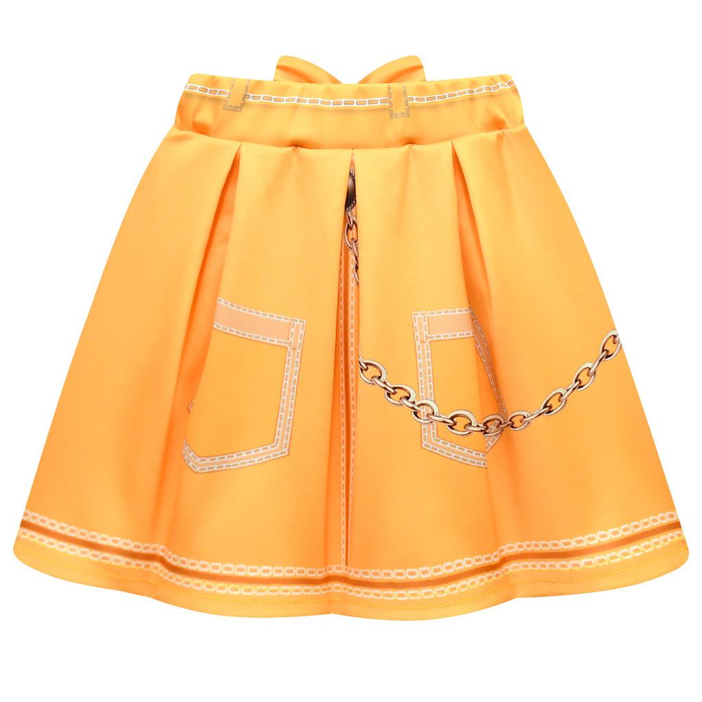 Enfants Filles Anime Dessin Animé POP Chanteur Super Star Imprimé T-Shirt Jupe Sac Ensemble Tenue Jeu de Rôle Halloween Cosplay Costumes