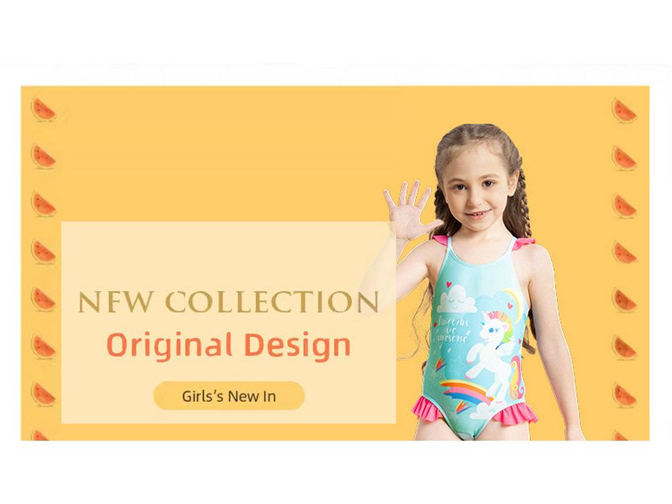 2025 New Unicorn Strappy Girls' One-Piece Swimsuit