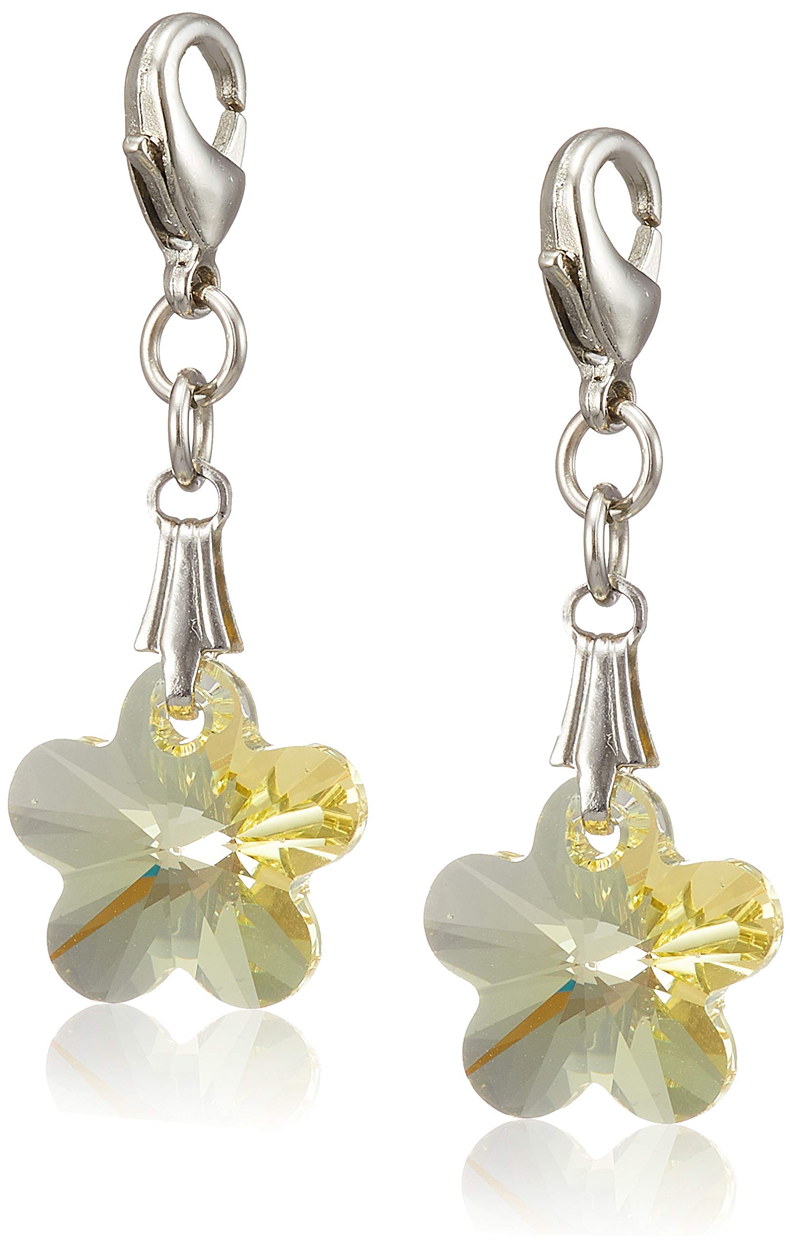 

F-Style Silver Metal Keychain for Women, Light Topaz (Yellow), Free Size