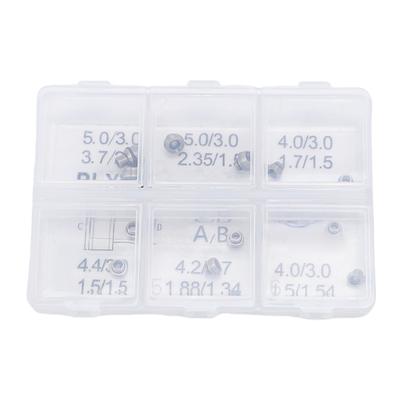 12PCS Tubos de Coroa de Relógio Aço Inoxidável Parafuso em Tubo de Coroa de Substituição para Reparador de Relojoaria