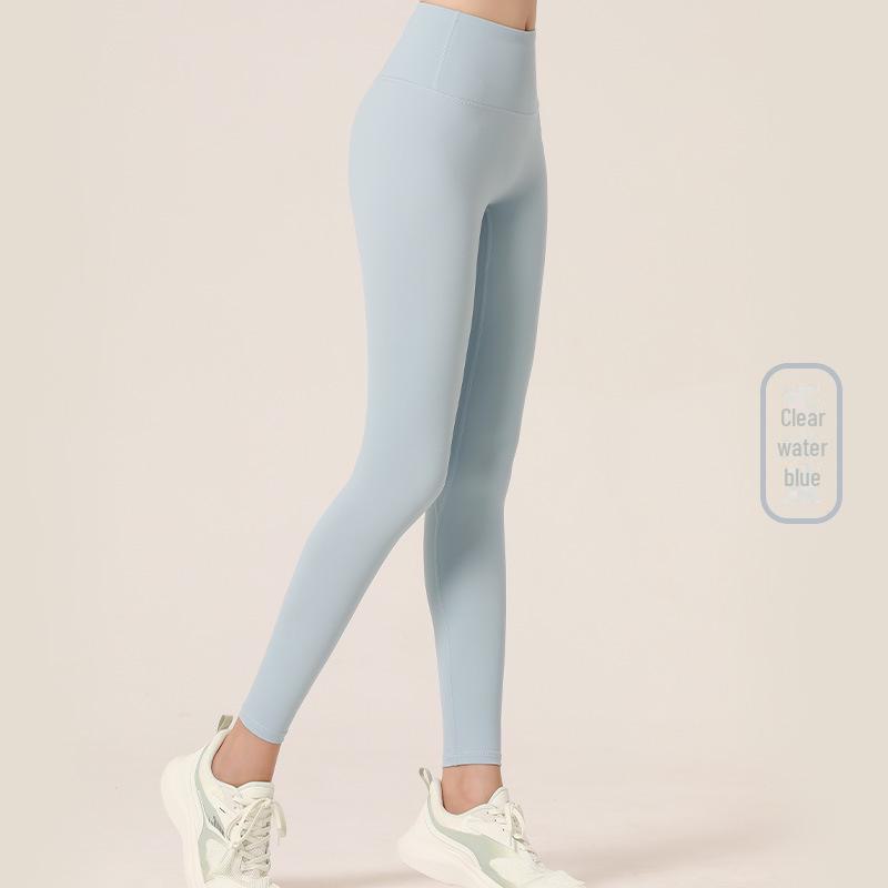 2024 Women's High-Waist Nude Yoga Pants - Peach Hip Tights for Sports & Fitness