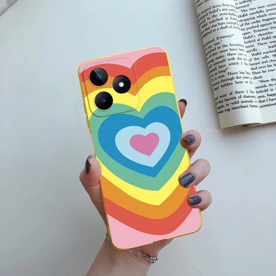 For Funda Realme Note 50 Case RMX3834 Cute Love Heart Silicone Soft Phone Case For Realme Note 50 Back Cover Note50 6.74" Coque
