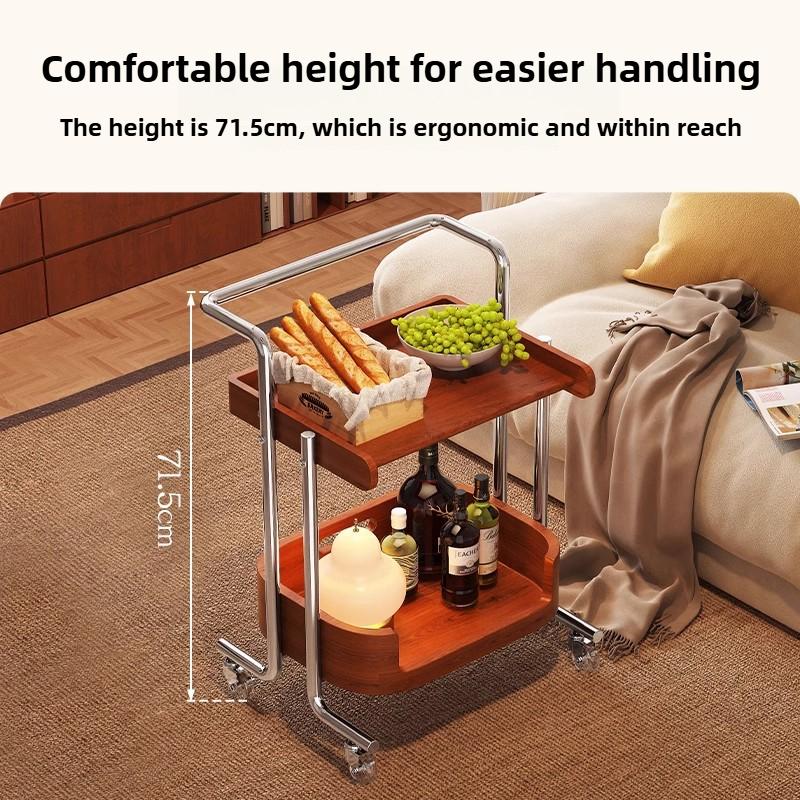 Antique Side Table Sofa Beside Movable Coffee Tables Living Room Snack Storage Handcart Kitchen Condiments Organizer Rack