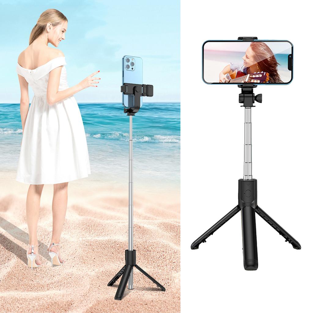 Live Video Tripod Selfie Stick Stainless Steel Telescopic Folding Portable Selfie Rod with Remote Control