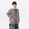 Mens Winter Fleece PU Cargo Jacket Warm Casual Streetwear Loose Fit