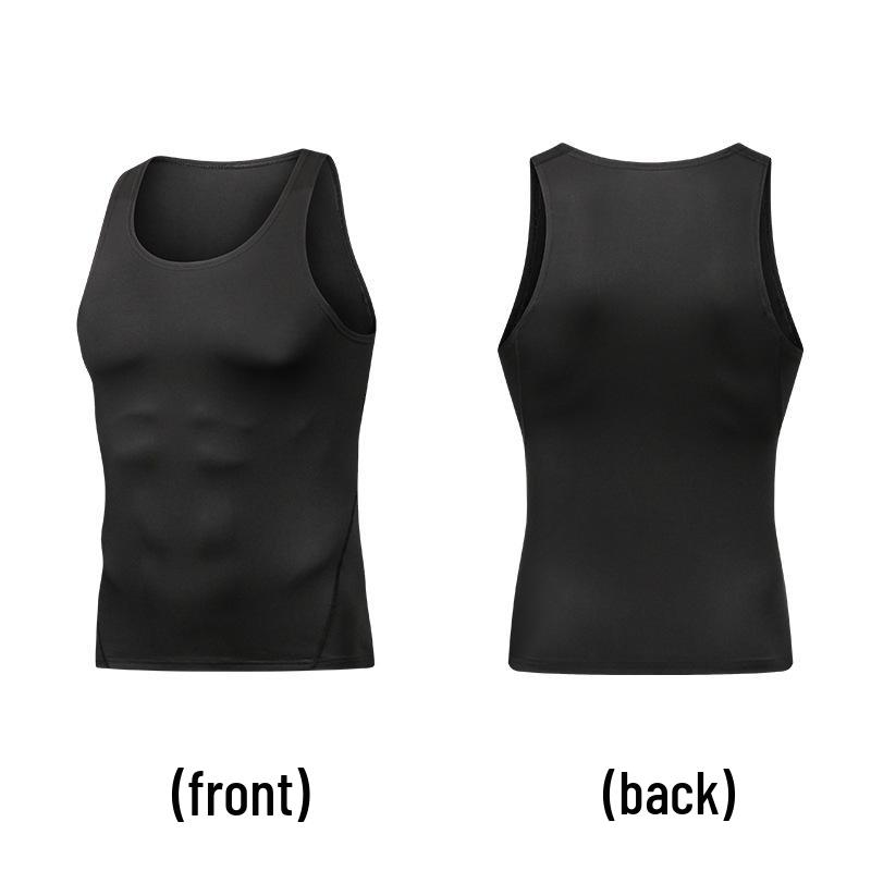 Men's Quick-Dry Sleeveless Elastic Base Layer for Running & Basketball