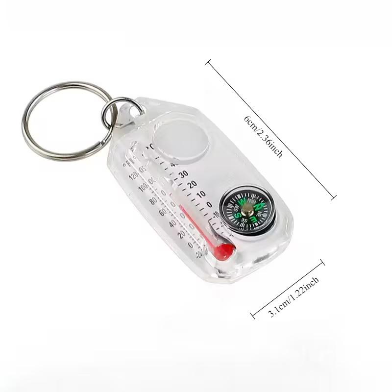 

Mini Keychain multifunction Camping Compass Thermometer Outdoor Climbing Temperature tester Survival Guiding Compass Tool