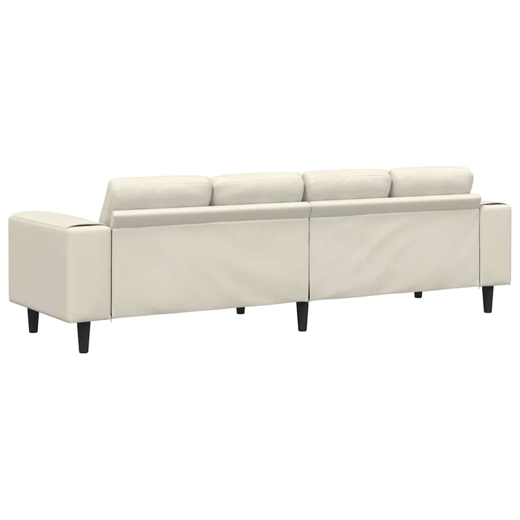 Living Room Sofa Cream 250 x 77 x 76 cm