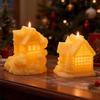 3D Christmas Cottage Tree House Candle Silicone Mold DIY Cute Xmas Ornaments Desk Decor Mould Making Tool
