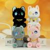 Plush Cat Keychain With Bell Cute Animal Toy For Bag Decor Collectible