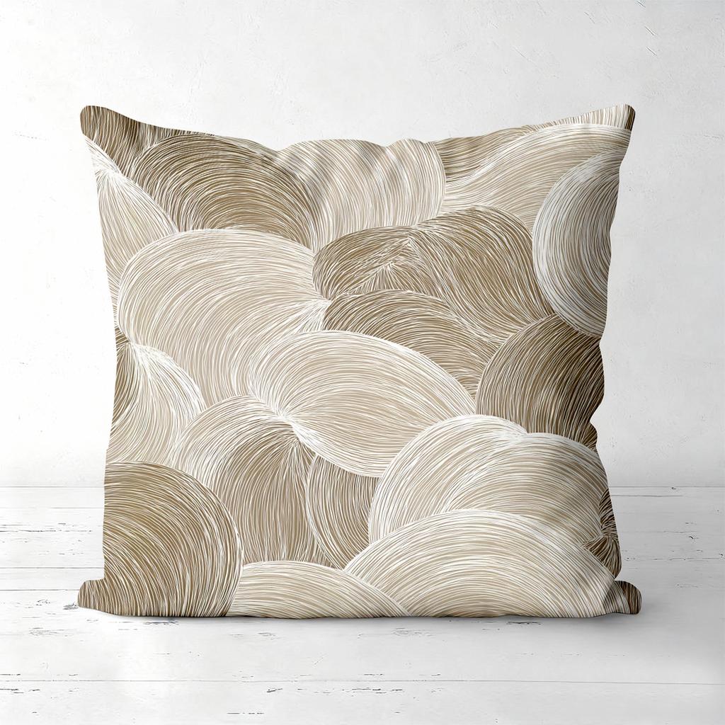 Set Of 4 Neutral Tone Abstract Floral Wave Throw Pillow Covers Pattern Cushion Cover Suitable For Sofa Bedroom Car Pillow Cover