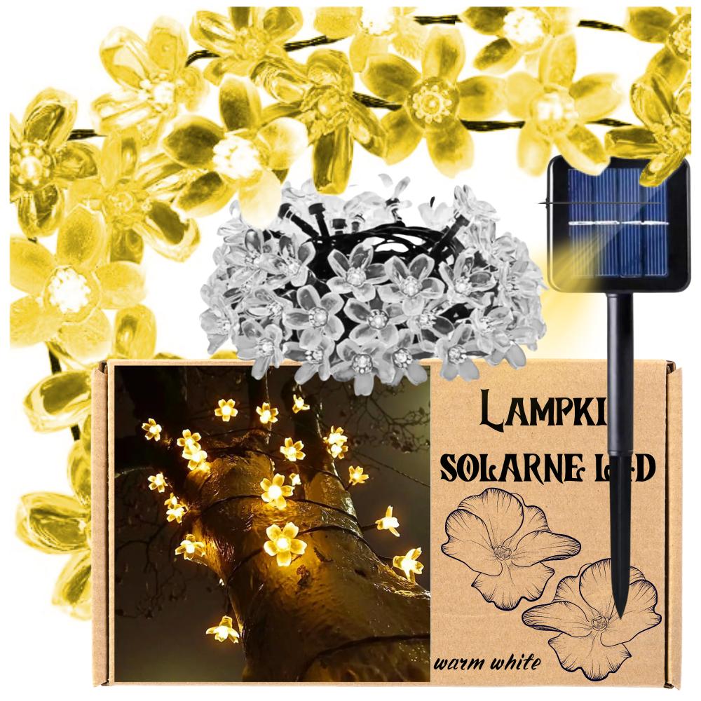 Solar Led Garland Violets For Balcony Terrace Garden Lights 50Led 7M