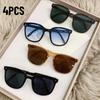 4Pcs Luxury Fashion Folding Sunglasses Women Men Brand Designer Vintage Cat'S Eye Sun Glasses Male Female Eyewear Uv400
