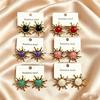 Retro High-End Stainless Steel Enamel Sun Drip Earrings