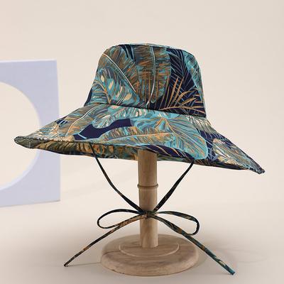 Spring Summer Hats For Women Bucket Hat Foldable Flower Leaf Print Suncreen Sun Hat Fisherman Cap Outdoor Sunhat Beach Travel