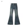 2026 Autumn Girls' Embroidered Rhinestone Denim Retro Micro-Flare Pants for Middle & Big Kids