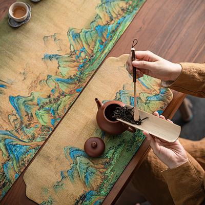 Čínský Retro Zen Vodotěsný Stolní Běžec Podložka pod Čaj Čajový Ubrus Dlouhý Ubrus Čajový Stůl Čajové Doplňky Dárky Stolní Běžce