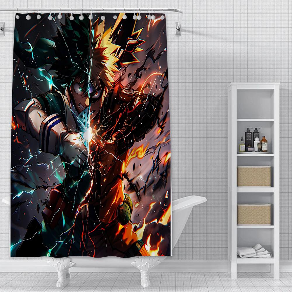 Shower Curtain Waterproof Polyester Fabric Paint Colorful Bath Curtains My Hero Academia Deku Home Bathroom Decor With Hook