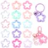 30pcs/lot 30mm Jelly Color Star Pendant Hollow Flower Beads Acrylic Loose Charms Beads DIY Keychain Necklace Jewelry Accessories