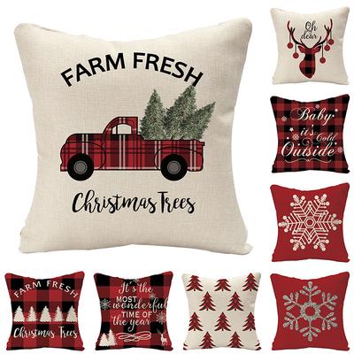 Combination Home Christmas Linen Pillow Case Festive Home Decoration Pillow Cushion Cover Pillow