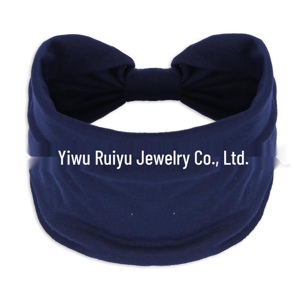 Cross-Border Women's Wide Cotton Elastic Sports Headband