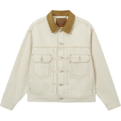 Giacca di Jeans Levis Velluto a Coste Comoda Vestibilità Ampia Giacche Uomo Bianco Sporco 0016V-0000